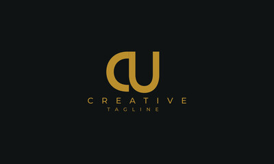 CU is creative logo with two color and classic design.