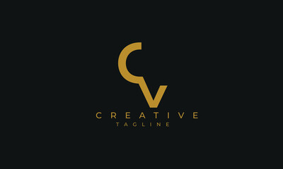 CV is creative logo with two color and classic design.