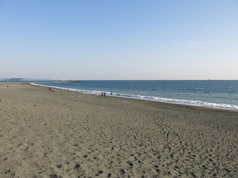 冬の茅ヶ崎海岸（江の島・ヘッドランド・えぼし岩）　Chigasaki Beach