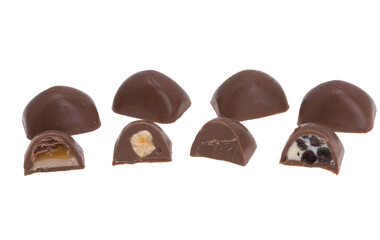 chocolate candies isolated