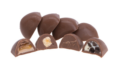 chocolate candies isolated