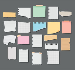 torn papers set