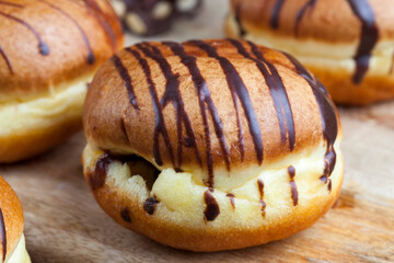 doughnut with chocolate filling and in chocolate