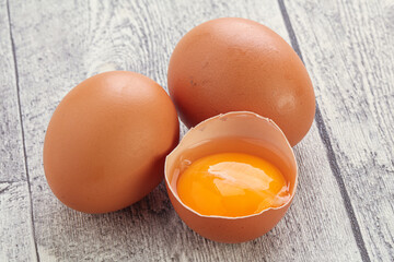 Fresh chicken Eggs with yolk