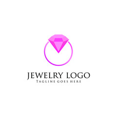 
Unique and luxury logo design for jewelry company.Diamond in pink color