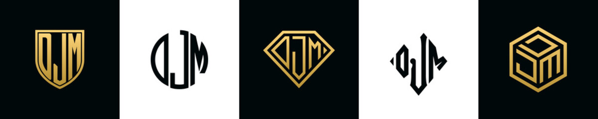 Initial letters DJM logo designs Bundle