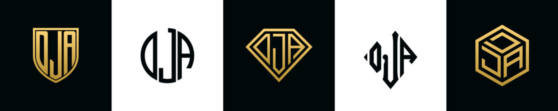 Initial letters DJA logo designs Bundle