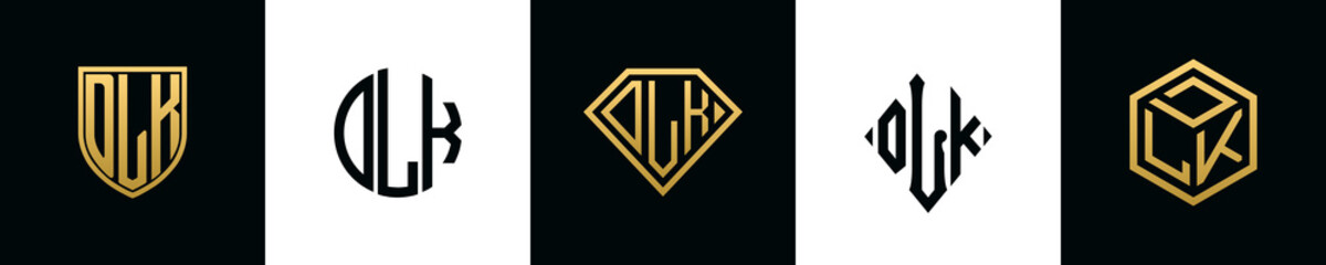 Initial letters DLK logo designs Bundle