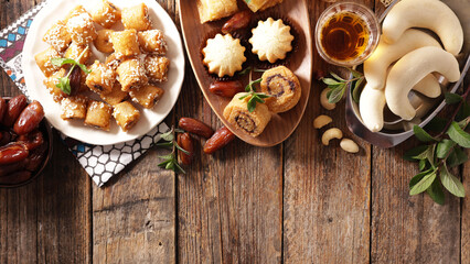 assorted of middle eastern arabic dessert