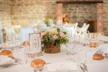 Décoration de table de mariage, thème campagne