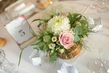 Décoration de table de mariage, thème campagne