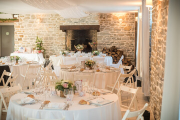 Décoration de table de mariage, thème campagne