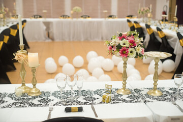 Décoration de table de mariage, baroque, romantique
