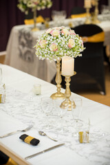 Décoration de table de mariage, baroque, romantique