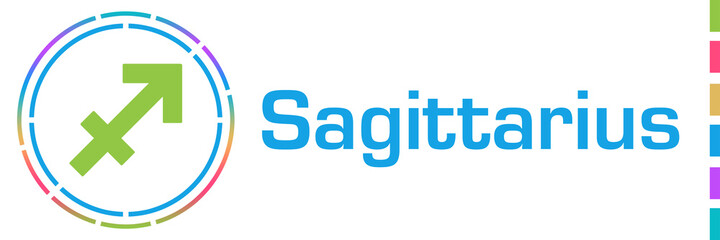 Sagittarius Colorful Blue Circles Horizontal 