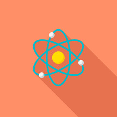 atomic and science vector icon, flat design, long shadow