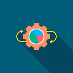 Data analysis for business vector icon, flat design, long shadow