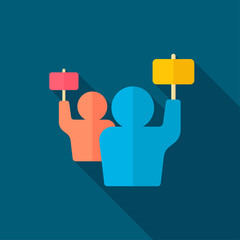 Manifestation vector icon symbol, flat design, long shadow