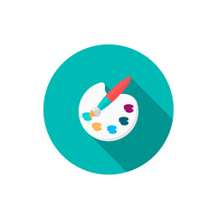 Painting vector icon art symbol, flat design, long shadow