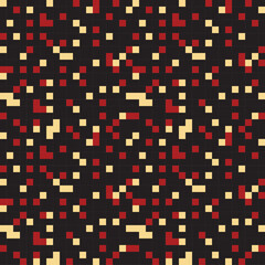 Square Pixel Pattern Background In Red Black And White Color