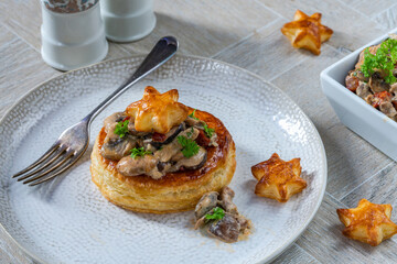 Creamy mushroom and chorizo vol-au-vents