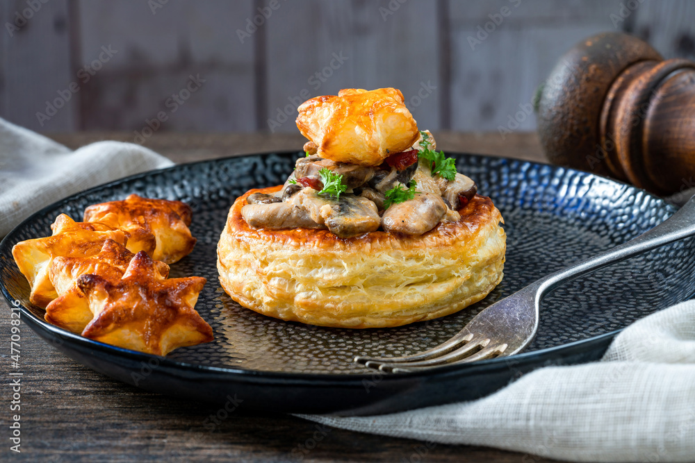 Canvas Prints creamy mushroom and chorizo vol-au-vents