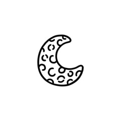 Fototapeta premium Space crescent or half moon icon hand drawn doodle vector illustration isolated.