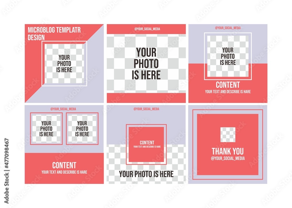 Poster microblog template with vector file for your digital content design.