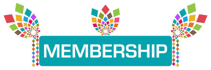Membership Turquoise Colorful Floral Elements 