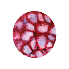Watercolor salami slice. Salami day. Hand draw illustration for concept and design sausage and pizza 
