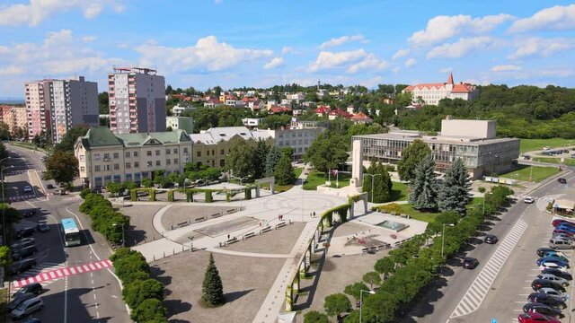 Aerial view of the town of Levice in Slovakia