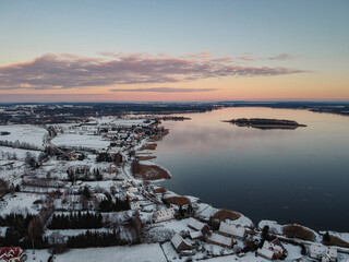 winter landscape  with the view of the lake
