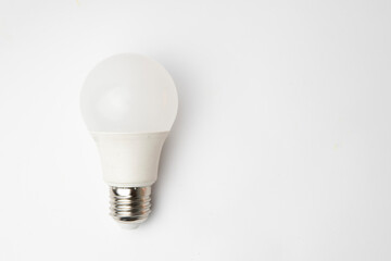 LED light bulb on a white background