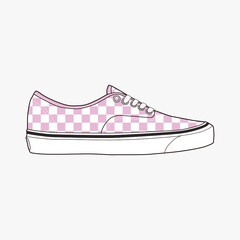 Shoes fashion flat sketch template