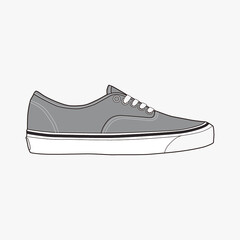 Shoes fashion flat sketch template