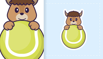 Cute sheep mascot character. Can be used for stickers, patches, textiles, paper. Vector illustration