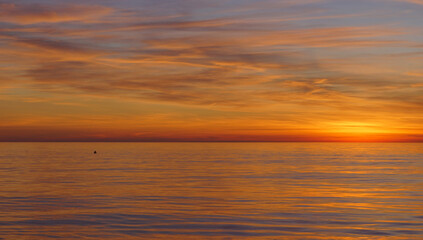 Fototapeta na wymiar sunset over the sea in versilia
