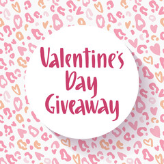 Obraz premium Decorative template with lettering and love backdrop for social media contests and special offers.