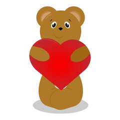Cute bear with a heart. Saint Valentine