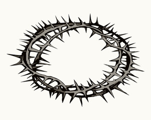 Crown of thorns. Vector drawing frame