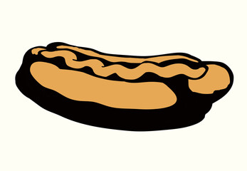 Hot Dog. Vector drawing food