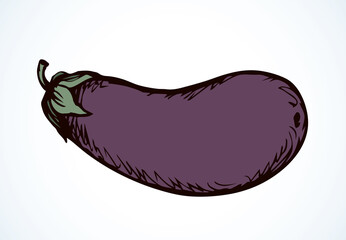 Fototapeta premium Ripe eggplant. Vector drawing icon