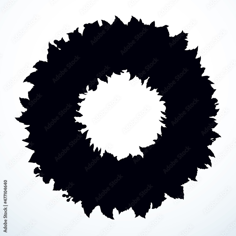 Sticker wreath of flowers. vector drawing