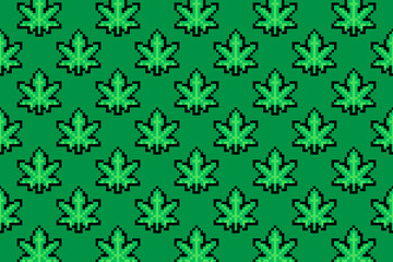 Marijuana leaf or cannabis leaf weed pixel art - 477104679