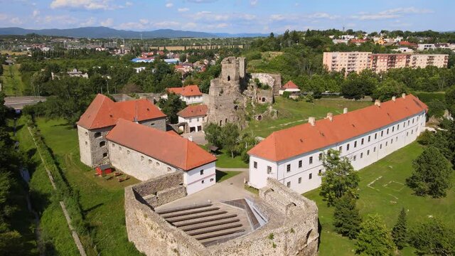 Aerial view of the castle in Levice, Slovakia