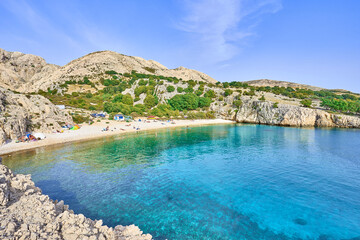 Crystal clear water at beach 