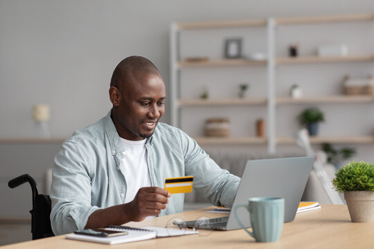 Person with disabilities, shopaholic, online purchases and payment service at home