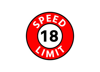 Traffic sign speed limit 18 km h