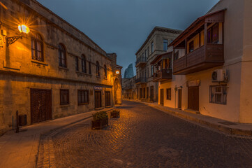 Ancient street in the city of Baku, Azerbaijan. A World Heritage Site