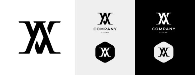 Monogram vector logo of letter VA, AV. with variations